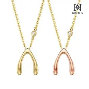 [골드앤] 14K 위시본  다이아 목걸이