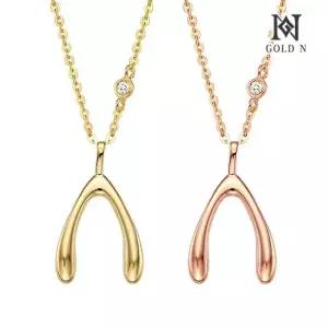 [골드앤] 18K 위시본  다이아 목걸이