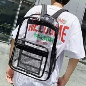 33x42 클리어 메는 투명백 투명 백팩 PVC 비닐가방 어깨 배낭 가방 블랙 여성백팩 스트링백팩