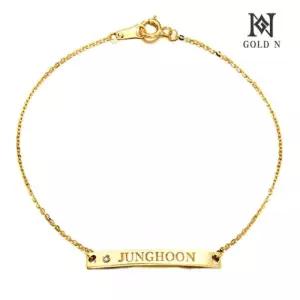 [골드앤] 14K 스틱 이니셜 다이아 팔찌
