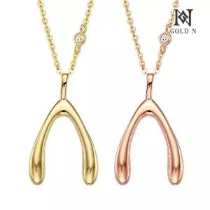 [골드앤] 18K 위시본  다이아 목걸이