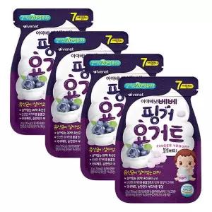 아이배냇 베베 핑거요거트 아기 간식 과자 블루베리 4팩 GST MNS