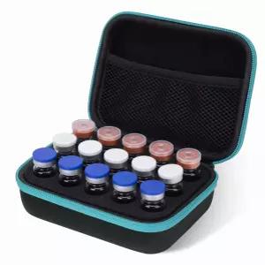 DHXYZZB 인슐린 냉장고 홀더 보관 케이스 바이알 프로텍터 쿨러 여행 정리함 표준 10ml U-100 15-슬롯 장착