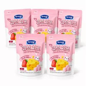 일동후디스 아이얌 아기과자 돌아기간식 한입 큐브 치즈 딸기 20g 5개