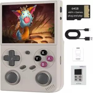 G350 레트로 핸드헬드 게임 콘솔 3.5인치 IPS 스크린 리눅스 시스템 내장 64G TF 카드 4371 프리로드