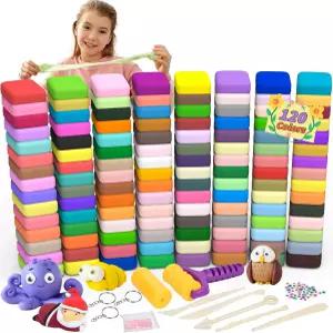 169Pcs 에어 드라이 클레이 120 색상 모델링 모델 매직 조각 도구가 포함된 DIY 성형 스타터 키트 초경량