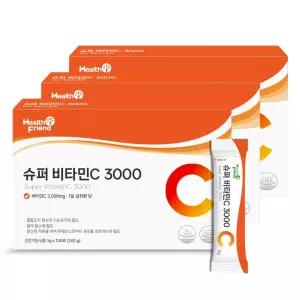 헬스프랜드 슈퍼 비타민C 3000 3박스(300포) 10개월분 건강기능식품 고함량 비타민씨 100% 분말 파우더