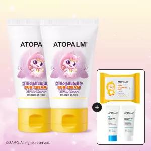[캐치!티니핑 한정판] 아토팜 징크 마일드 업 선크림 SPF50+ PA++++ 65g X2개 세트+[증정]클렌징패드30매+워시20ml+로션20ml