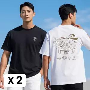 2장 BFL 남성 드라이 반팔티 등판 그래픽 캠핑 등산 아웃도어 기능성 티셔츠