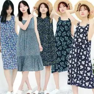 시원한 쿨원단 나시원피스/민소매/캡소매/냉감 여름원피스/빅사이즈/엄마옷/아이스잠옷