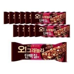 마켓오네이처 오 그래놀라 단백질바, 40g, 12입, 1개