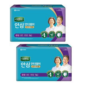 디펜드 안심언더웨어 프리미엄 남녀공용, 중형, 14매, 2개(28매)