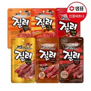질러 육포 6종 6+6개 골라담기 부드러운 갈릭바베큐 크레이지핫 직화풍 직화풍핫칠리