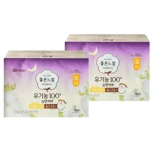 좋은느낌 100% 유기농 순면커버 오버나이트 13개입, 2개 민감피부 생리대