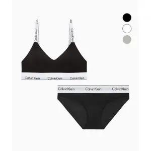 [Calvin Klein]캘빈클라인 아이콘 코튼 모달 훅앤아이 브라렛 팬티 세트 112749609