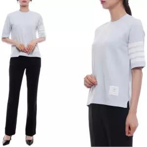 25FW 여성 사선 스트라이프 반팔티셔츠 (FJS102G 07862 480 25F)