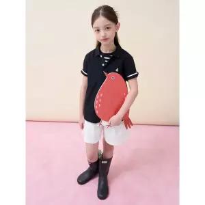 [BEANPOLE KIDS] [Essential] 피케 카라 반소매 티셔츠 - 블랙 (BI6242UE35)