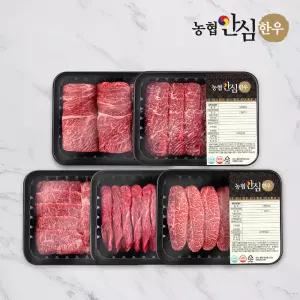 [농협안심한우] 1등급 소한마리 명작세트 1kg (꽃등심/치마살/업진살/제비추리/부채살)