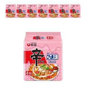 농심 신라면로제 134g, 4입, 8개 (총 32개)