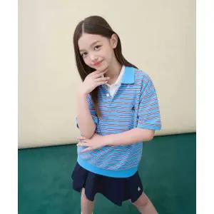 매장정품 빈폴 키즈 BEANPOLE KIDS 사토리얼 스트라이프 티카라 반소매 티셔츠 - 스카이 블루 (BI6442U09Q)