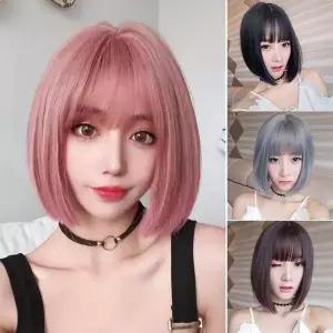 보브컷 단발 가발 단발머리 앞머리 풀뱅 똑단발 커트 옆머리