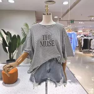 [대구백화점] [에잇컨셉]뮤즈 레터링 단 반팔티셔츠(C24D7FTS029)