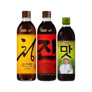 CJ 해찬들 국간장 780ml+해찬들 진간장 780ml+해찬들 맛간장 450ml 각 1개 (총 3개)
