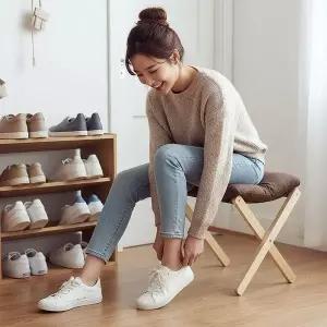 접이식 의자 신발장 현관 틈새 수납 휴대용 폴딩 체어 아기 슈벤치 WFLW0KS