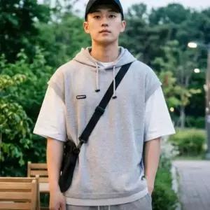 남성 반팔 후드 밴딩 반바지 셋업 여름 트레이닝복 세트 5부 짐웨어