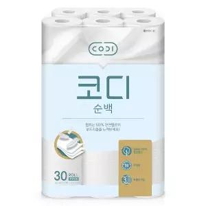[코디] 천연펄프 화장지 순백 3030 휴지 1팩
