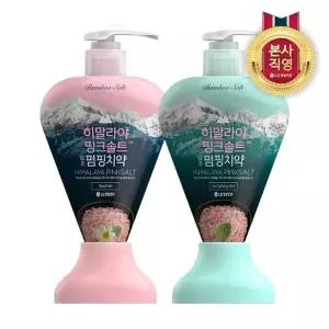[엘지생활건강]눌러서 쓰는 히말라야핑크솔트 펌핑치약 285g x 2 (아이스,플로럴) 택 1