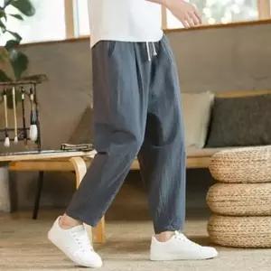 8부 데일리룩 남성 바지 고무줄 캐주얼 팬츠 린넨