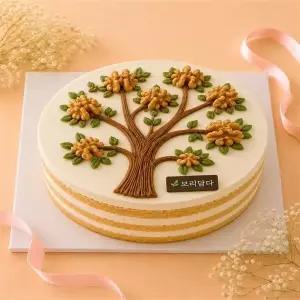 [건강나라] 수제 포토케이크 부모님 감동케이크 생일케이크 전국택배 보리담다 호두나무 케이크