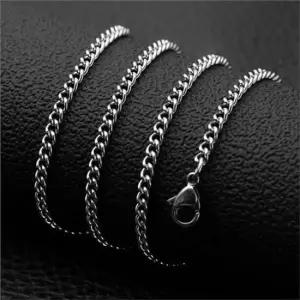 써지컬스틸 목걸이 4mm 체인 목걸이 남자친구 커플 스테인리스 패션 주얼리 데일리 펜던트