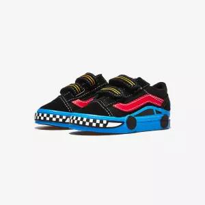 반스 올드스쿨 벨크로 카 BLACK BLUE 운동화 키즈 스니커즈