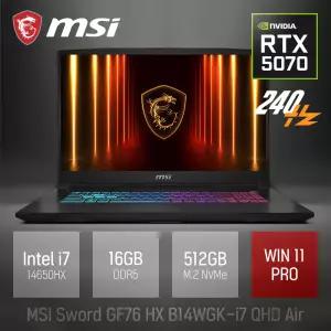 ⓒ MSI 소드 GF76 HX B14WGK-i7 QHD 에어 16GB 512GB WIN11 / 17.3인치 편집 캐드 고성능 AI 게임 노트북