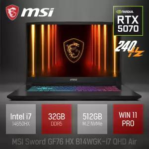 ⓒ MSI 소드 GF76 HX B14WGK-i7 QHD 에어 32GB 512GB WIN11 / 17.3인치 편집 캐드 고성능 AI 게임 노트북