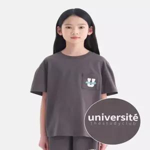 [유니브] 포켓 백로고 반팔티셔츠(차콜) UV262ISS04_CHC