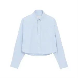 [아미] 여성 톤온톤 하트 로고 크롭 셔츠 블루 FSH770 CO0031 450 157301098