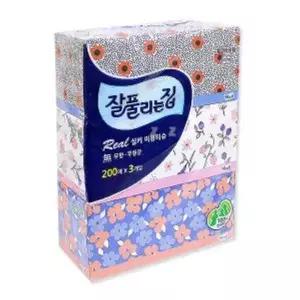 200매 3p 미용 휴지 곽형 각티슈 휴식티슈 미용휴지 미용티슈