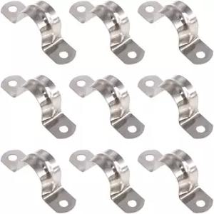 Keadic 30Pcs M25 투홀 스트랩 U 브래킷 튜브 텐션 클립 스테인리스 스틸 헤비 듀티 리지드 파이프 클램프