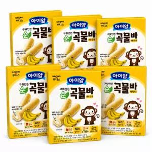 아이얌 아기과자 구워만든 순곡물바 바나나 40g 6개