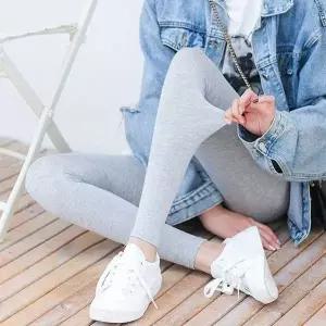 레깅스 고퀄리티 면스판 이우 데일리레깅스 밍크 배색