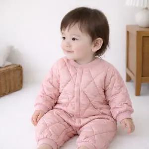 파스텔 아기 퀼팅패딩 우주복