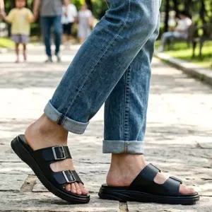 [딕슈]딕슈 남성 더블 버클 스트랩 슬리퍼 3.5cm SPMS520