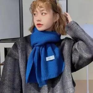 커플 남자 여자 캐시미어 울 니트 머플러 목도리