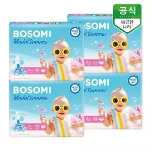 보솜이 모달썸머 팬티 기저귀 3단계(6-10kg) 중형 32개입 x 4팩