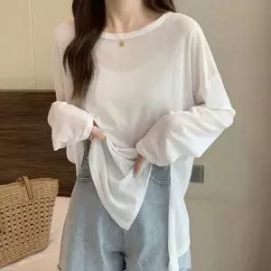 티셔츠 옆트임 여성 레이어드 긴팔티 루즈핏 비치는