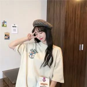 미니자수 3컬러 여름 루즈핏 롱티 캐주얼티 SSH 202