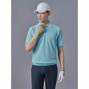 [빈폴골프](BJ5351B06P)남성 조직감 니트 반팔 풀오버 - 블루